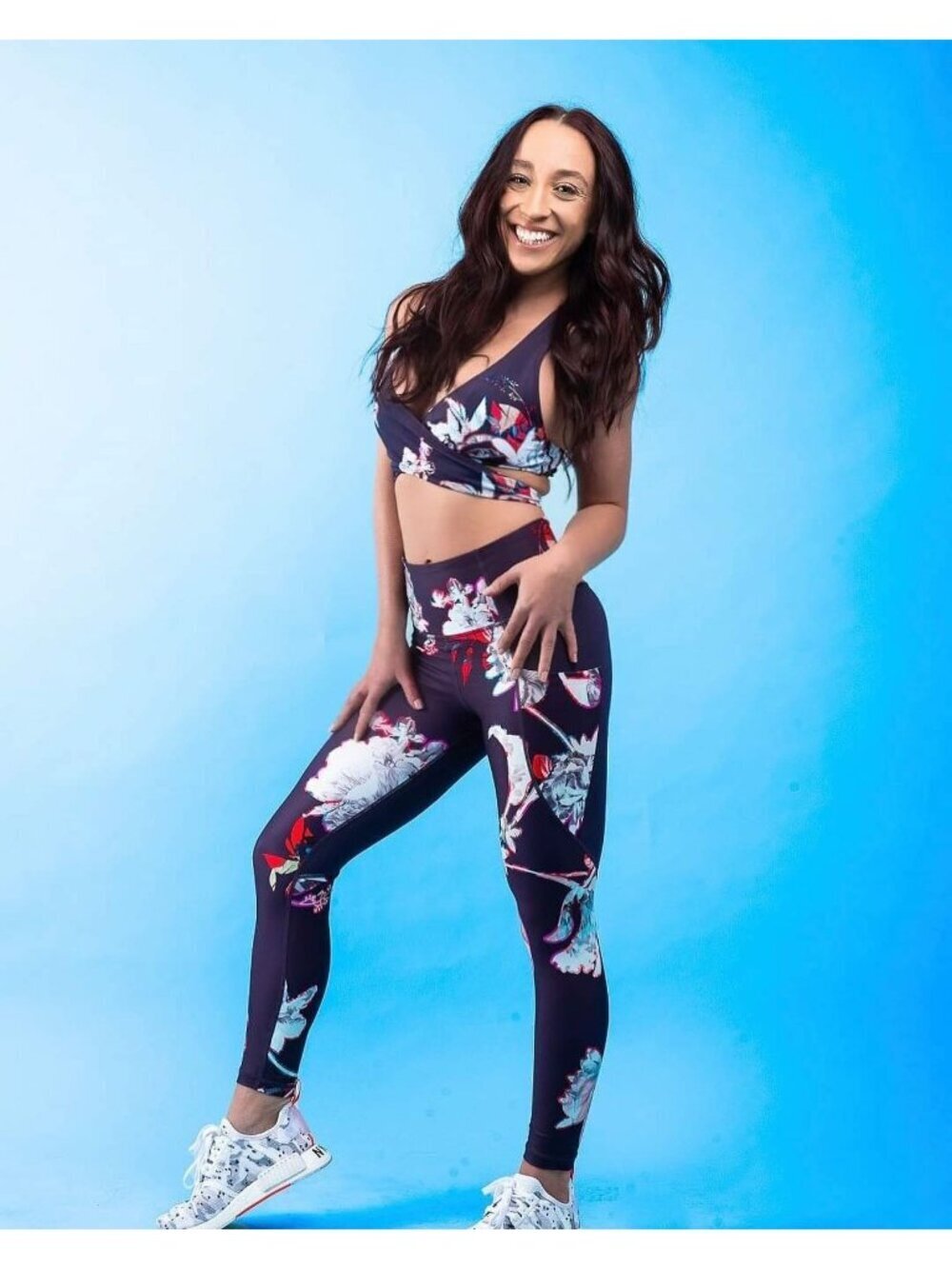 Athleta Women’s Floral Hyper Focused Strappy Sports Bra Sm and Leggings XS